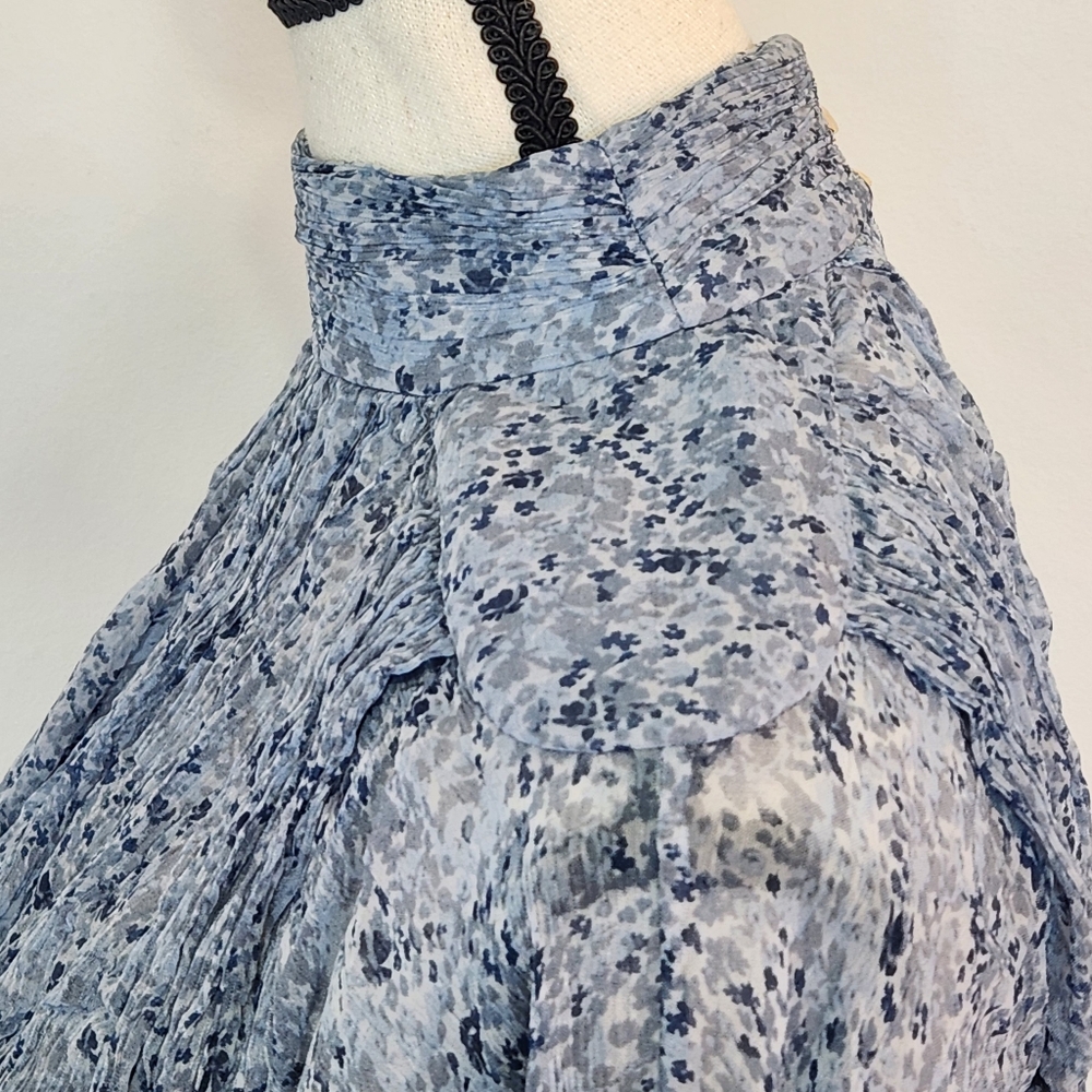 Shona Joy Francesca High Neck Balloon Sleeve Open Back Tie Crop Top Blouse 2 - Picture 8 of 16